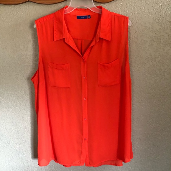 NWOT APT. 9 3X Orange Sleeveless Blouse - Picture 1 of 7
